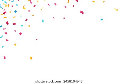 Confetti decoration elements for birthday, carnival, anniversary, holiday and celebration party. Isolated vector design elements.