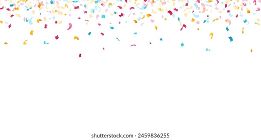 Confetti decoration elements for birthday, carnival, anniversary, holiday and celebration party. Isolated vector design elements.