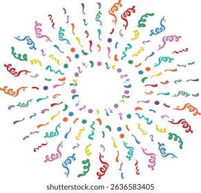 Confetti design colorful paper vector illustration. Good for banner, poster, greeting card, party card, invitation, template, advertising, campaign, and social media.