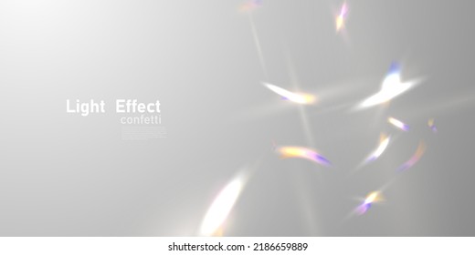 Confetti design with rainbow flare effect vector illustration
