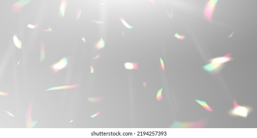 Confetti design with rainbow flare effect vector illustration