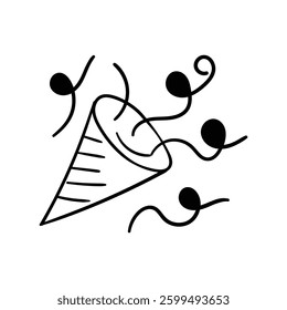 Confetti doodle icon with white background vector stock illustration