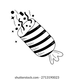 Icono de doodle de confeti con Vector de fondo blanco