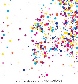 Confetti Dots. Bubble Holiday. Round Falling Confetti