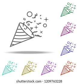 confetti dusk icon. Elements of Birthday in multi color style icons. Simple icon for websites, web design, mobile app, info graphics