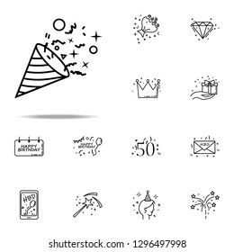 confetti dusk style icon. Birthday icons universal set for web and mobile