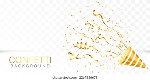 Confetti event background on a transparent background. Celebration background