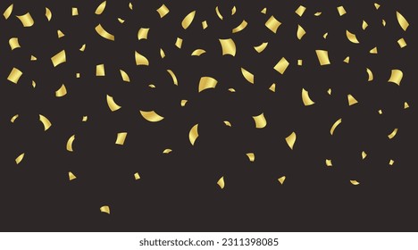 Explosión de confetti para celebrar festividades divertidas, fiesta sorpresa, festival. Decoración, Confetti, explosión, petardo, celebración, lámina de oro, explosión de cinta giratoria. Vector