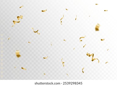 	
Confetti explosion on transparent background. Pieces of shiny gold paper flying and spreading. rotating ,colorful gold,colorful,modern confetti,pattern.eps 10