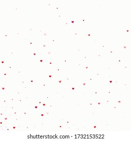 Confetti Fall. Pink Heart Romance. Decoration Backdrop. Vector Birthday. Valentine Backdrop. Love Backdrop. Wedding Romance. Card Romance. Frame Vintage.
