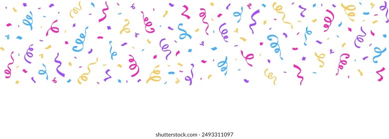 Confetti falling on background. Party festive firework. Carnival confetti isoltaed on white background.