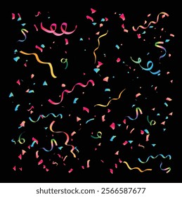 Confetti falling on background. Party festive firework. Carnival confetti isoltaed on white background.