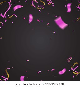 Confetti Falling On Background. Vector Illustration