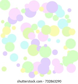 Confetti Falling on White Background. Pastel colors. Abstract Background for Invitation, Greeting card, Banner. Celebrating a Child's Birthday 