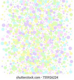Confetti Falling on White Background. Pastel colors. Abstract Background for Invitation, Greeting card, Banner. Celebrating a Child's Birthday 