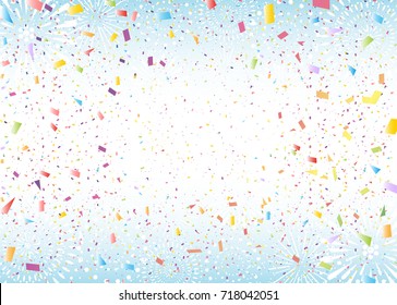 Confetti And Fireworks Background