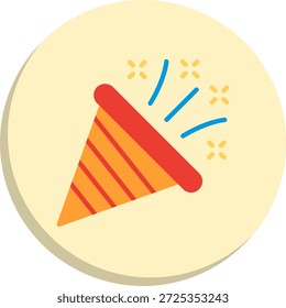 Konfetti-Symbol für flachen Kreis