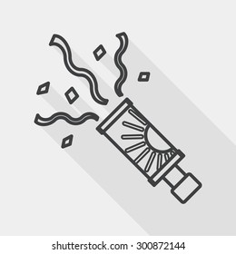 confetti flat icon with long shadow, line icon