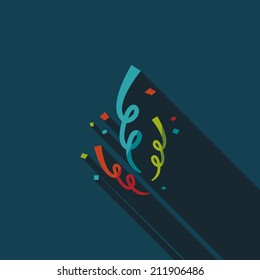 confetti flat icon with long shadow,eps10