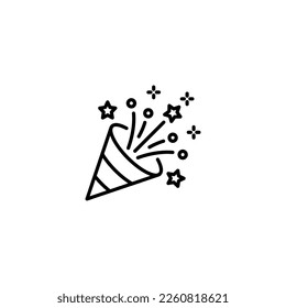 Confetti flat vector icon. Firework, petard vector sign