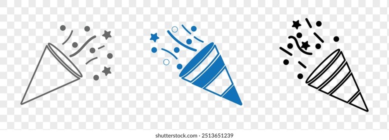 Confetti flat vector icon. Firework, petard vector sign. Confetti vector. EPS 10.