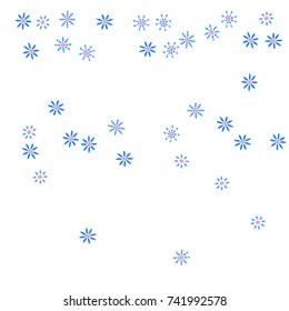 Confetti with flowers, bright colorful background, cute and fun decoration. Vector illustration for celebration, party, festive holiday. Design for cards, invitations