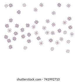 Confetti with flowers, bright colorful background, cute and fun decoration. Vector illustration for celebration, party, festive holiday. Design for cards, invitations
