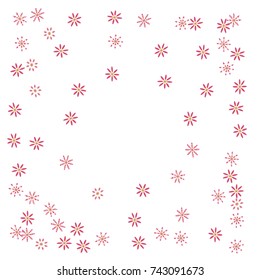 Confetti with flowers, bright colorful background, cute and fun decoration. Vector illustration for celebration, party, festive holiday. Design for cards, invitations