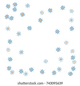 Confetti with flowers, bright colorful background, cute and fun decoration. Vector illustration for celebration, party, festive holiday. Design for cards, invitations