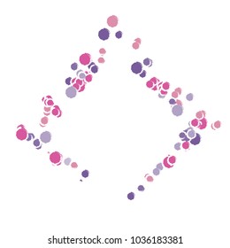 Confetti frame from circular particles. Abstract vector background. Dynamic colored celebration background with confetti circles and rings for holiday decorations, paper packaging, textile , covers
