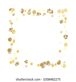 Confetti frame from circular particles. Abstract vector background. Dynamic colored celebration background with confetti circles and rings for holiday decorations, paper packaging, textile , covers
