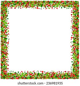 Confetti frame in red and green