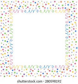 Colorful Falling Confetti Party Frame Empty Stock Vector (Royalty Free ...