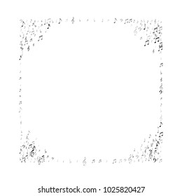 Confetti Frame of Vector Music Signs and Symbols. Music Festival Flyer Pattern Design. Piano Motif Texture. Poster Print Design Pattern.