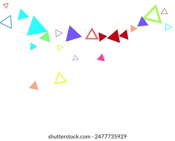 Confetti, Funfetti, Sprinkles in pastels Vector Abstract Background with Triangle Shapes. 