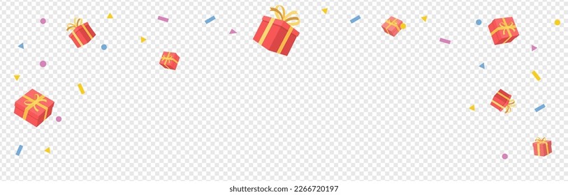 Confetti and gift party, diary, decoration, event, Confetti Isolated, Explosion, Firecracker, Celebration Vector vector drawing hand drawn style for promotion and event illustration set