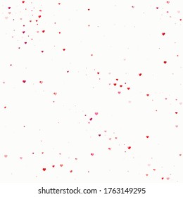 Confetti Gift. Tiny Heart Fall. Decoration Design. Vector Random. Valentine Illustration. Love Random. Wedding Birthday. Card Fall. Frame Backdrop.