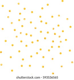 Confetti. Gold glitter circles with nice gold watercolor texture. Polka dot confetti