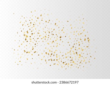 Confetti with golden gradient. Vector illustration.