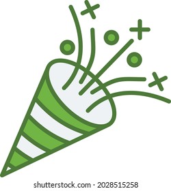 Confetti Green Filled Vector Icon Design