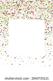Confetti Green Side Mosaic. Element Geometric Illustration. Red Top Rhombus Wallpaper. Dot Falling Background.