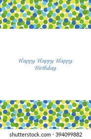 confetti happy birthday card. vector illustration