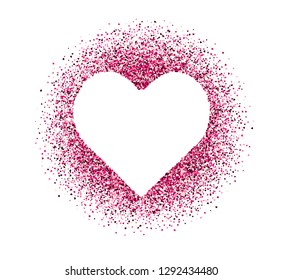 Confetti of hearts on white background. Valentine's Day. Vector holiday illustration. EPS 10