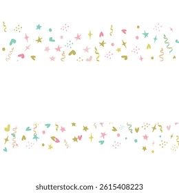 confetti, hearts, stars pink for promotions and events . party, diary, decorate, event. Vector illustration.