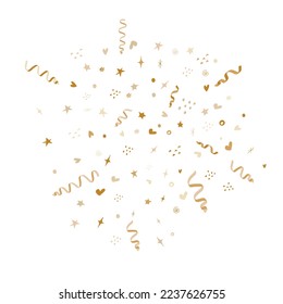 confetti, hearts, stars for promotions and events . party, diary, decorate, event. Vector illustration.