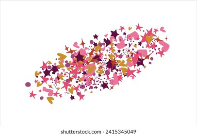 confetti, hearts, stars for promotions and events . party, diary, decorate, event. Vector illustration.