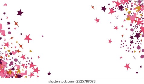 confeti, corazones, estrellas para promociones y eventos. fiesta, diario, decorar, evento. Ilustración vectorial.