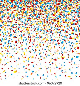 Confetti. Horizontally seamless vector.