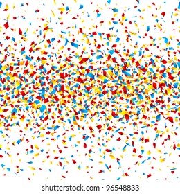 Confetti. Horizontally seamless vector.