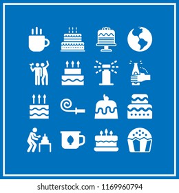 confetti icon. 16 confetti vector set. party, birthday cake, cake and celebration icons for web and design about confetti theme